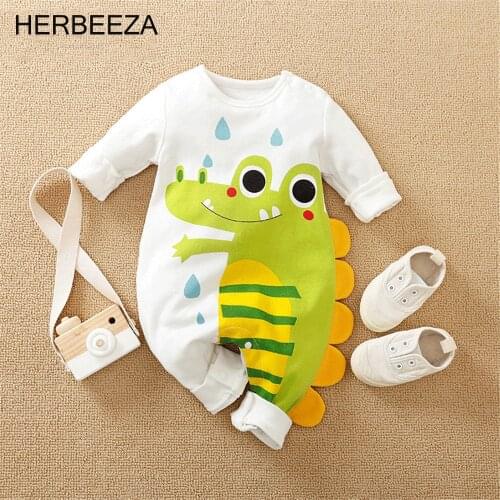 NASHAKAITE Baby Cartoon Romper Cotton Baby Girls Jumpsuit Newborn Baby Romper Winter Overall For Baby Boy Clothes