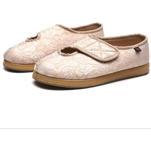 Cream Diabetic Footwear Swollen Feet Slippers Adjustable Orthopedic Wide Shoes Toe for Diabetic & Edema Elderly Women Diabetes