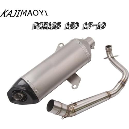 KAJIMAOYI PCX150 Motorcycle Modified Exhaust Muffler Laser Marking Carbon Fiber With DB Killer Connect Pipe FOR Honda PCX150