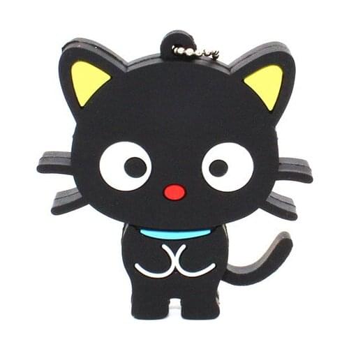 Cute Cartoon Black Cat USB Flash Drive Memoria Stick Pen 32GB 16GB 8GB 4GB 128MB Pendrives 64GB 128GB U Disk Cle