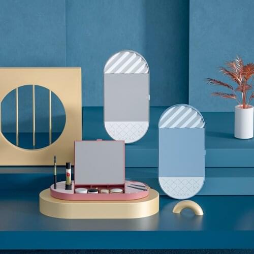 Multifunctional Jewelry Storage Box with Mirror for Makeup Soft Silicone Base for Lipstick Detachable for Different Uses d88