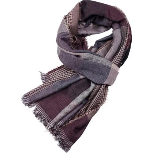 Mens Bandana Winter Scarf cotton Linen Luxury Brand Plaid Tassel Cashmere Scarves Long Shawls Fashion Male Autumn Neck Warmer