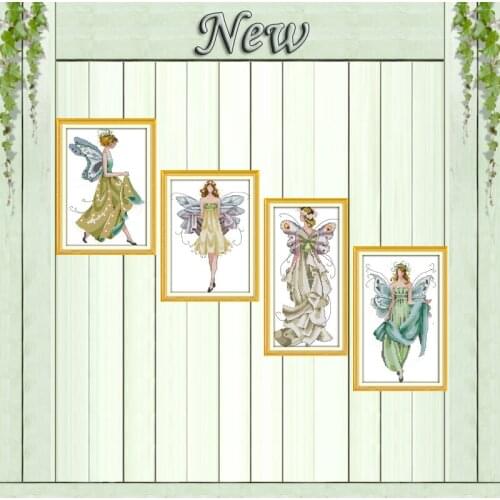 Spirit of flowers angel home decor painting counted printed on canvas DMC 11CT 14CT Cross Stitch kits embroidery needlework Sets