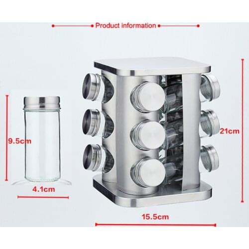 Stainless Steel Seasoning Bottle Kitchen Seasoning Bottle 12-piece Set Kitchen Supplies Seasoning Pot Combination Spice Jar