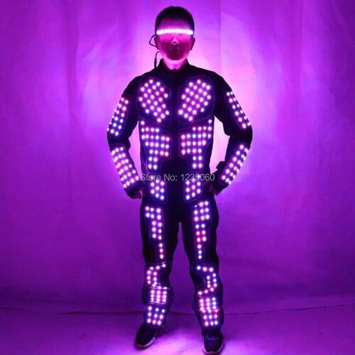 New arrived LED Robot Costume/ LED Dance Performance / Luminous Clothing /LED Suits For Men Women DJ Show Light Clothing