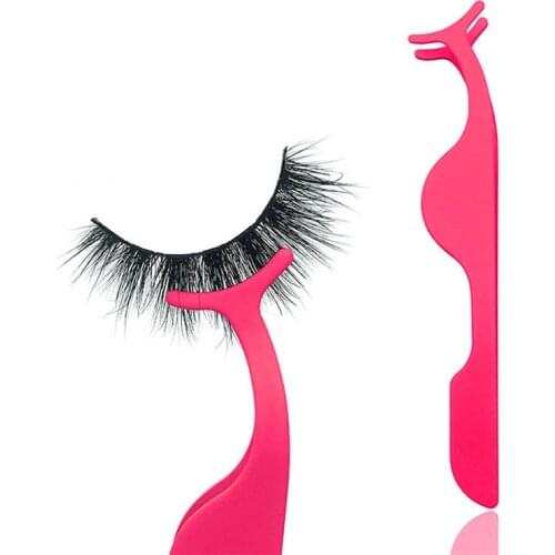 Stainless Slivery Eyelash Tweezers False Eyelashes Magnetic Tweezer 3D Handmade Strip False Eyelash Remove Clip Clamp