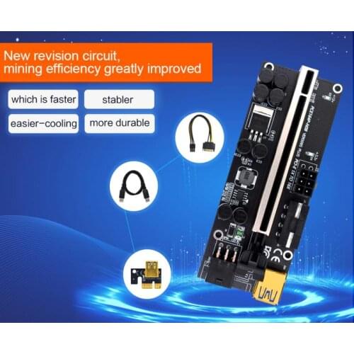 VER009S Plus PCI-E Riser Card 009S PCIE 1X To 16X Extender 6Pin Power 60CM USB 3.0 Cable For Graphics Card