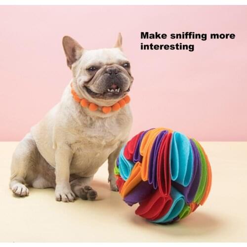 Durable Food Treat Ball Wear-resistant Pet Toy Leaking Food Sniffling Ball Felt Cloth Interactive Feeder Puzzle Toy Puppy Supply