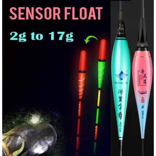 HLJFISHING Fishing Float Gravity Sensor Smart IC Build-in Fish Baits Antenna Change Color LED Luminous Bobbers