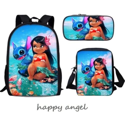 16 Inch BacBackpack Boys Stitch New School Bag Children Backpack Boy Girl School Backpack Cartoon Student Bag Printing Backpack