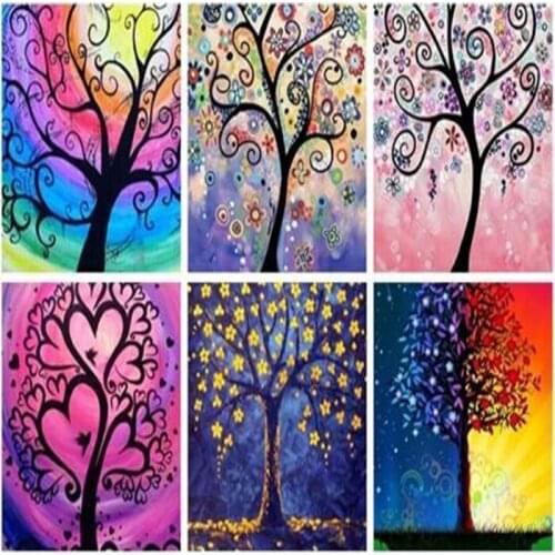 TOUOLP 5d diy full square Landscape tree diamond painting oil painting tree landscape cross stitch home decoration painting