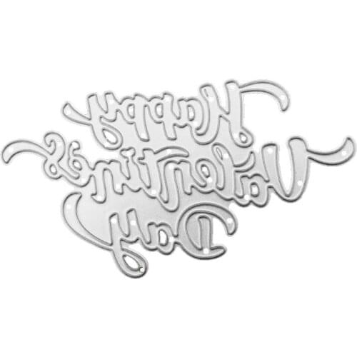 Happy Valentines Day Metal Cutting Dies Stencil Scrapbooking DIY Album Stamps
