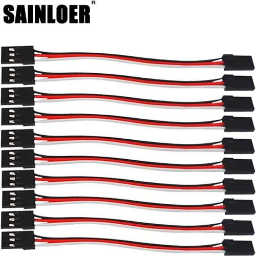 SAINLOER 10pcs/lot 100mm 150MM 200MM 300MM Servo extension cord Male to Male for JR Plug Servo Extension Lead Wire Cable
