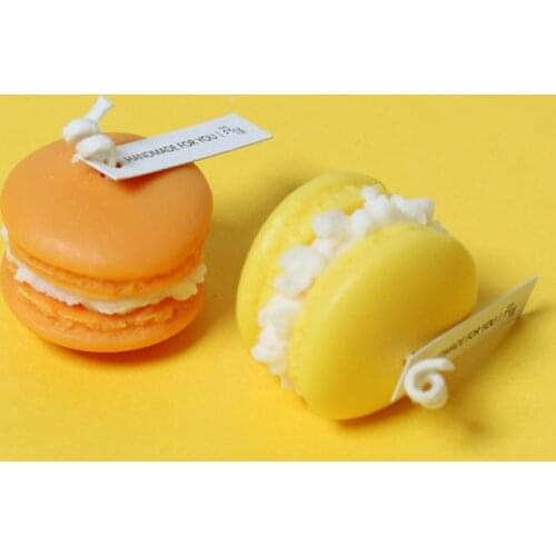 Creative Handmade Wax Small Gift Macarons Scented Candles Cute Birthday with Hand Gift Shooting Props Bedroom Decoration Party