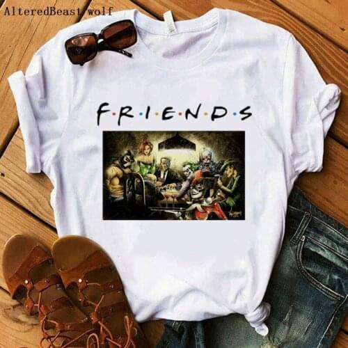 FRIENDS tv show horror halloween t shirt women summer print fashion t-shirt harajuku female casual short sleeve vogue tops tee