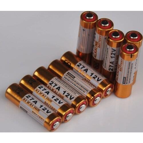 10PCS 12V 27A dry primary alkaline battery 27AE 27MN A27 for doorbell,car alarm,walkman,car remote control etc