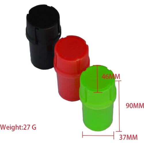 20Pcs/Lot 2 in 1 Multi-function Tobacco Mill Plastic Herb Grinder Tobacco Storage Spice Crusher Hand Muller Mixed Color