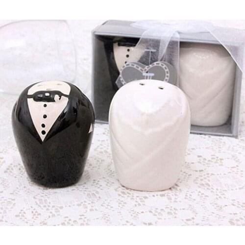 400pcs 200pair Bride and Groom Gifts wedding seasoning pepper shaker salt party gift favor