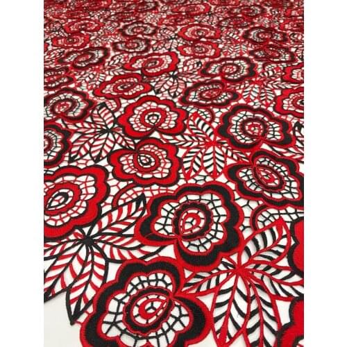 5yards/pc) 2021 Newest African guipure party lace black red two colors cord lace fabric for party dress 8 colors WZZ023