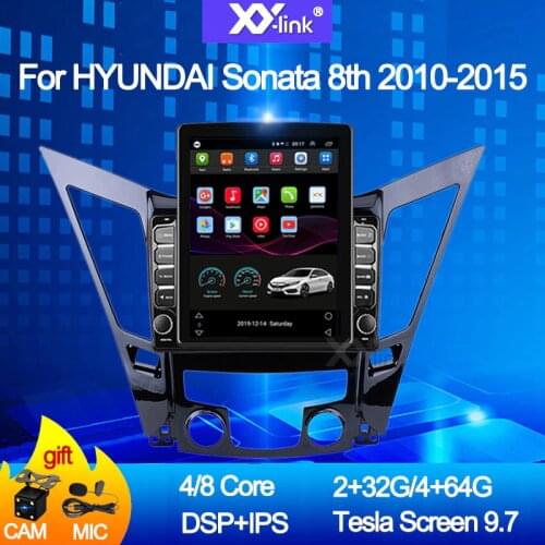 9.7 inch tesla Android 10.0 For HYUNDAI Sonata 8 Sonata YF 2010 - 2015 HD Car radio GPS multimedia player with camera mic audio