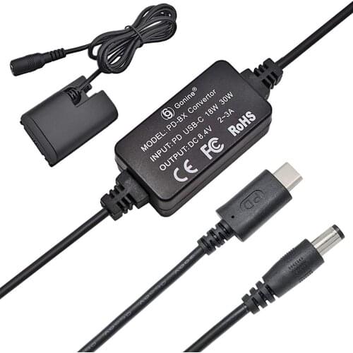 ACK-E6 USB-C AC Power Adapter DC Coupler Set,Replace LP-E6 Battery for Canon EOS 70D/7D 60D/6D EOS 5D Mark II III EOS 5DS Camera