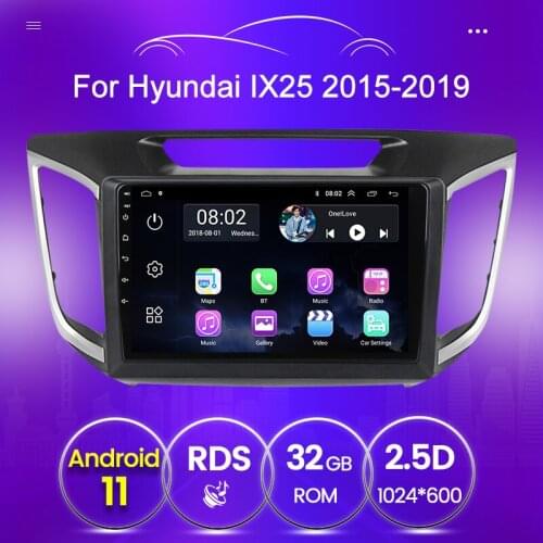 2GB+32GB Android 11 For hyundai Creta ix25 2015 2016 2017 2018 2019 Car Radio multimedia Video player WIFI 2 USB SWC double din