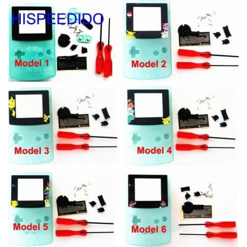 HISPEEDIDO Green Glow in the Dark Noctilucent Repair Full Shell Housing Pack Cover For Game Boy Color GBC Plastic Case