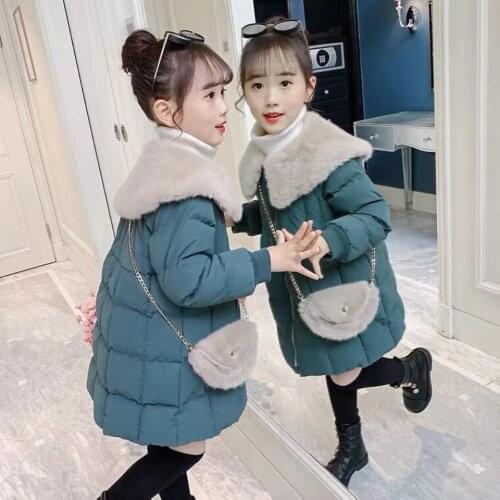 2021 Kids Girls Autumn Winter Jackets Coat New Children Down Padded Baby Jacket Plus Velvet Warm Cotton Jacket Children Clothes