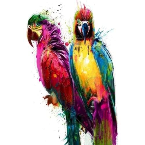 Gatyztory Parrot Frame Diy Painting By Numbers Animals Canvas Drawing Handpainted Kits Gift Wall Decor 60×75cm