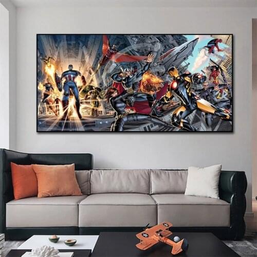 Marvel Avengers Superhero Movie Canvas Painting Comics Posters and Prints Nordic Art Wall Pictures Living Room Home Decoration