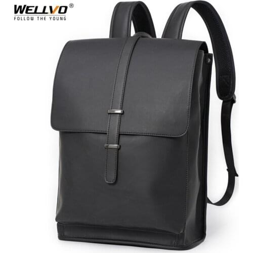 Retro Laptop Leather Backpacks School Bags Men PU Travel Leisure Backpack Casual Bag Schoolbag Teenager Student Mochila X109C
