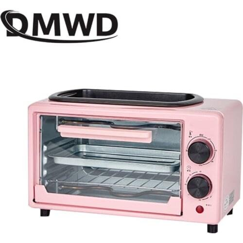 DMWD Mini Electric Oven Multifunctional Bread Toaster Pizza Cake Baking Grill Automatic Roasted Chicken Stove Machine 10L EU US