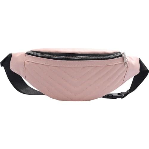 Fashion Casual PU Waist Packs Women Solid Small Messenger Crossbody Bags B200G