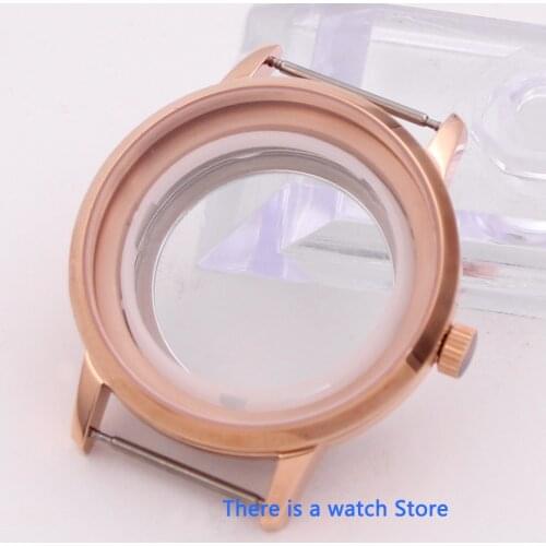 40mm Corgeut mens Watch case fit ETA 2836 /2824 Miyota 8205/8215/821a movement Rose Gold Watches waterproof mechanical men