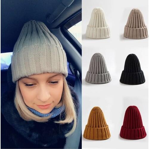 Cool Knitted Hats For Women Men Beanie Hat Winter Hip Hop Caps Brimless Baggy Melon Cap Girls Streetwear Skullies Beanies