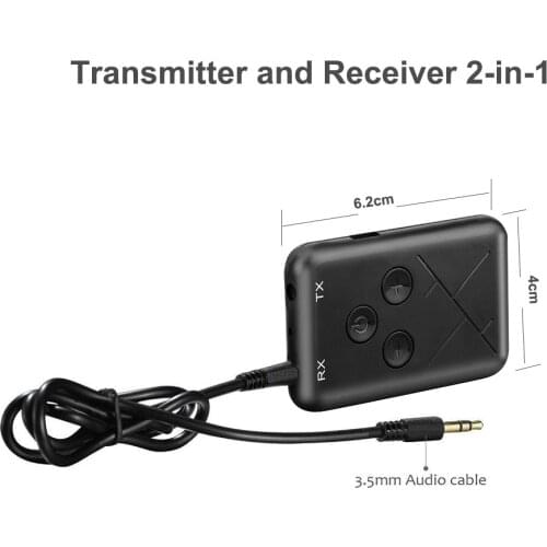 New 3.5mm Audio Bluetooth 4.2 Transmitter Receiver Wireless 2 in 1 Adapter Stereo Audio for TV Car Speaker Music