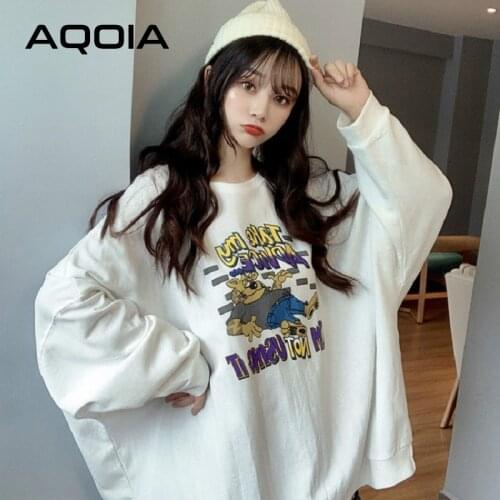 2020 Autumn Harajuku Funny Cartoon Printing Loose Women Hoodies Plus Size Chic Sweatshirt Korean style oversize Female Pullovers