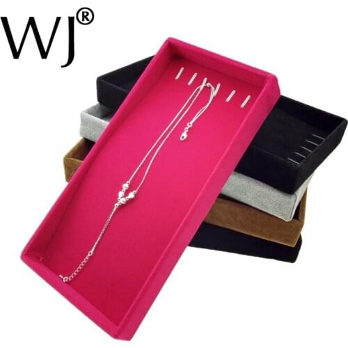 Portable Top Velvet Jewelry Necklace Display Tray for Pendant Chain Storage Box Shop Carrying Case Jewellery Colliers Organizer