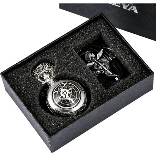 Retro Tone Fullmetal Alchemist High Grade Gifts Sets Pocket Watch Cosplay Edward Elric Anime Design Japan Anime Necklace Clock