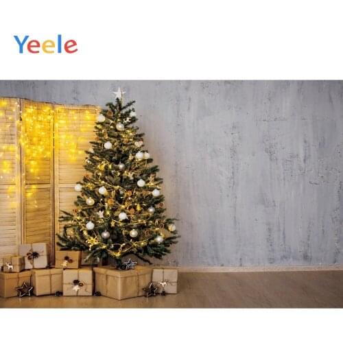 Christmas Tree Brick Wall Wooden Shelf Gift Baby birthday Backdrop Photography Custom Photographic Background For Photo Studio