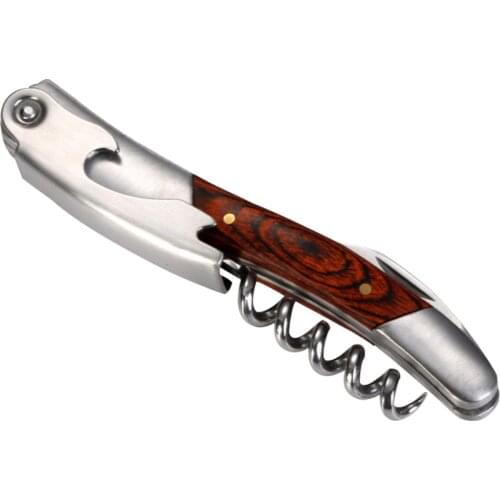 Laguiole style Wine Opener Stainless steel Corkscrew Waiters Bottle Can Openers Red Wood Christmas Kitchen Accessories Tools