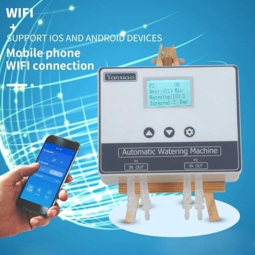 2021 Home Wifi Double Pump Automatic Watering Irrigation System Garden Drip Watering Kits WIFI Phone APP Control Watering Device