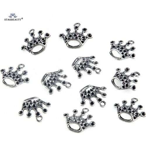 Starbeauty 10 pcs/lot Royal Crown DIY Jewelry Accessories Alloy Key Bracelet Component Body Jewelry Findings Ear Piercing Parts