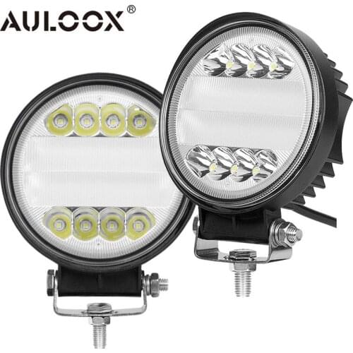AULOOX LED Round Work Light Pickup 5" 72W 3200LM Flood Spot Lamp 12V 24V Off-road LED Light Bar for 4x4 Car SUV ATV Truck Auto