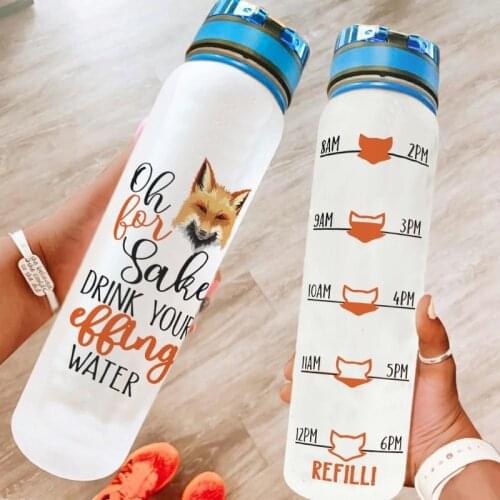 1000ml High Quality Sport Water Bottle with Rope Lovely Fox Water Jug Leakproof Portable Travel Eco-Friendly Handy Cup Bottles