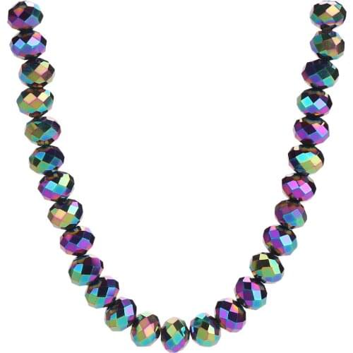 Jewelry Crystal Craft Rondelle Faceted Color Plated Bulk Loose Spacer Wholesale Beads Glass 3-12mm Findings Making DIY Lots