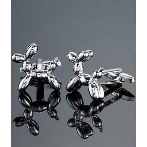 DY The new high quality mini Balloon Dog Animal Silvery Cufflinks fashion Mens French shirt Cufflink free shipping