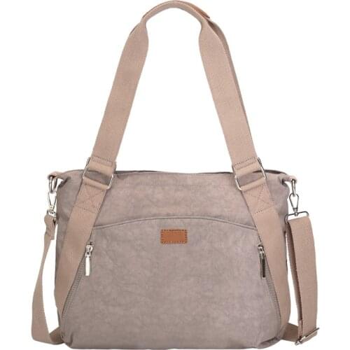 Women Durable Washed Nylon Handbag Lightweight Functional Wrinkle Nylon Messenger Bags Big Capacity Crossbody Satchel Purse