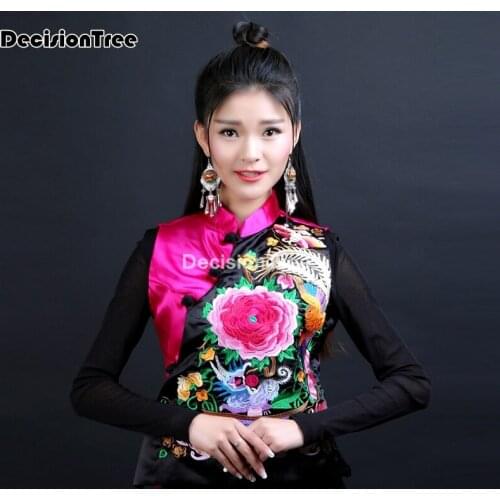 2021 embroidery qipao bohemian ethnic style vests casual coat embroidery sleeveless vintage outwear ladies chinese tops