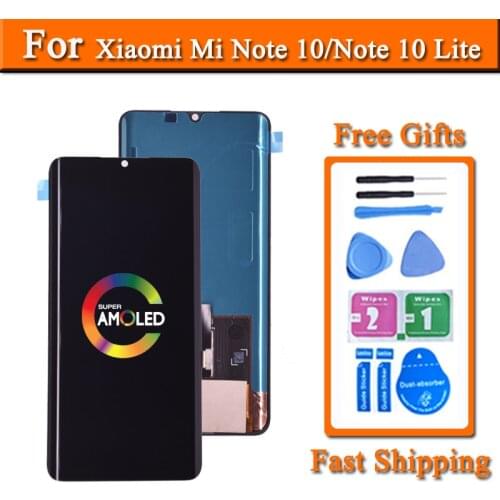 AMOLED Screen For Xiaomi Mi Note 10 Lcd Touch Screen Assembly Digitizer For mi note 10 lite Display Replacement Panel Phone Part